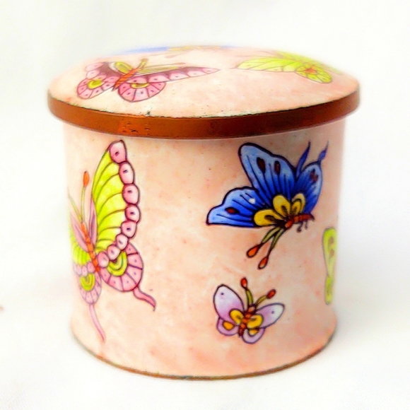 Vintage Other - Vintage Empress Arts Enamel Hand-painted Lidded Box